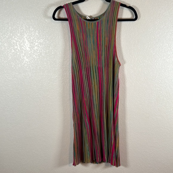 Anthropologie Daily Practice Multi Color Stretchy Knit Tank Dress Size Large - Picture 2 of 8